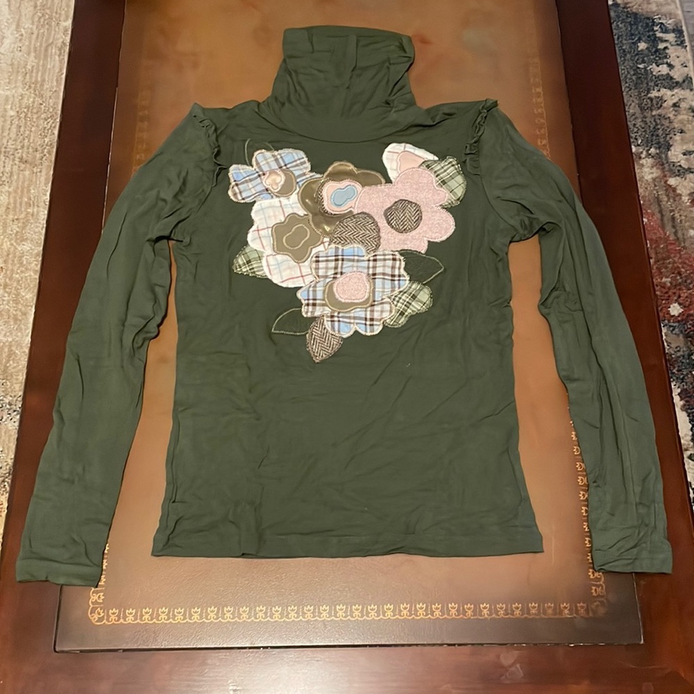 Moschino long sleeve green with flowers size small